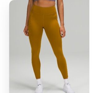 Lululemon Invigorate high rise tight 25” color: gold spice size: 6